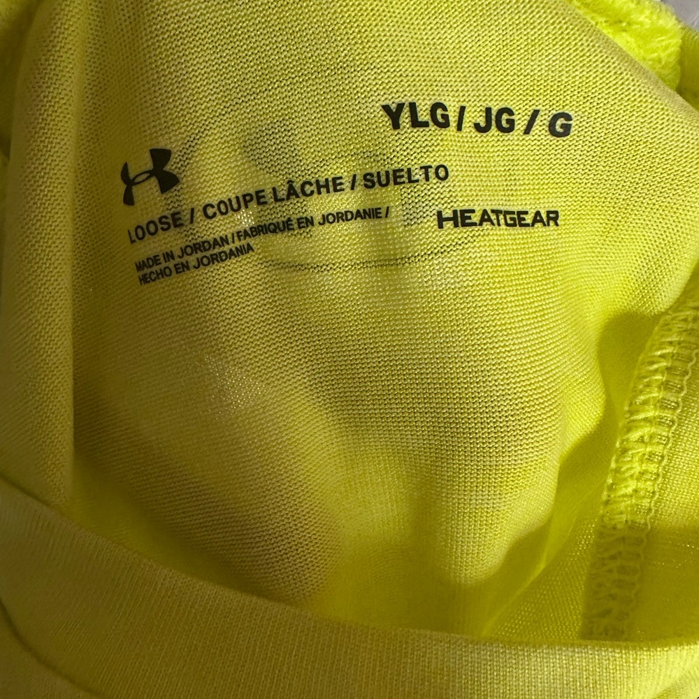 Under Armour Yellow/ Green Athletic Shirt - Youth Large - Picture 2 of 2